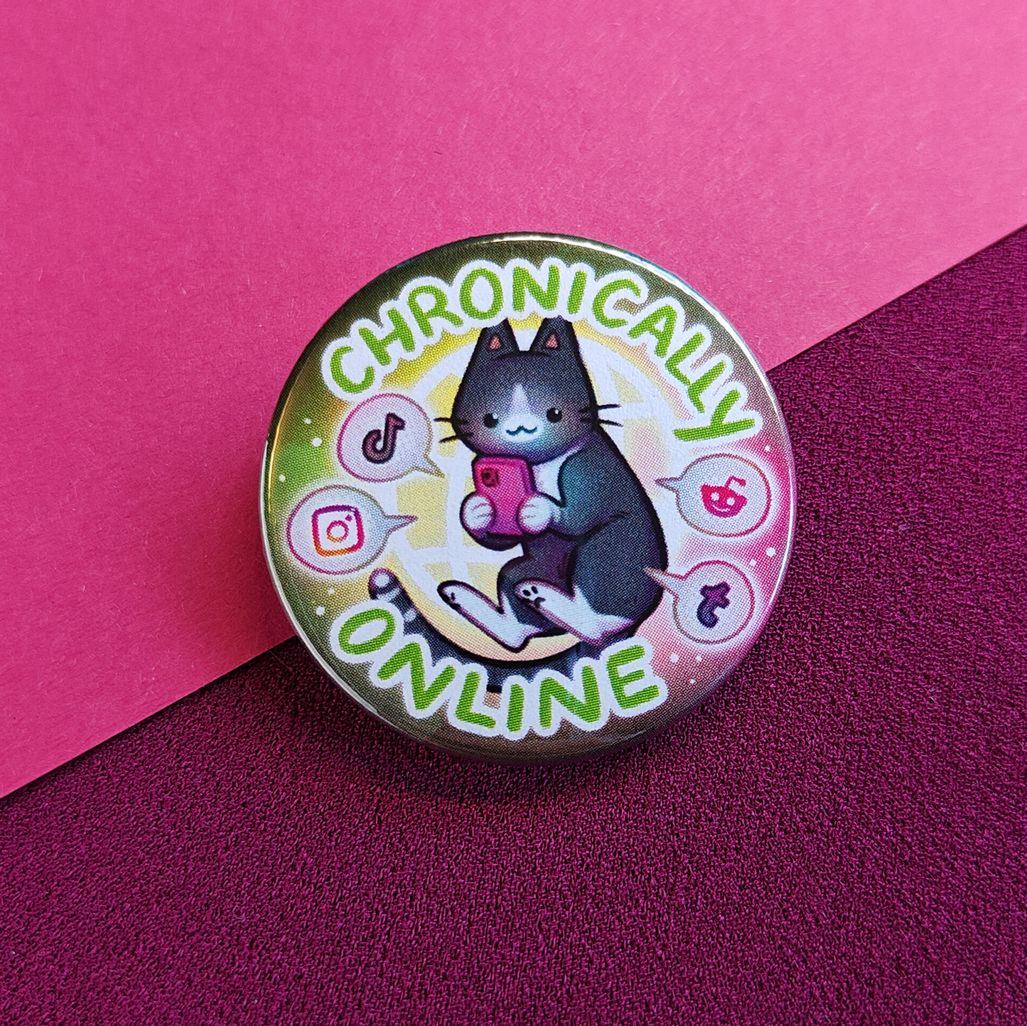 Kitty Memes button pins