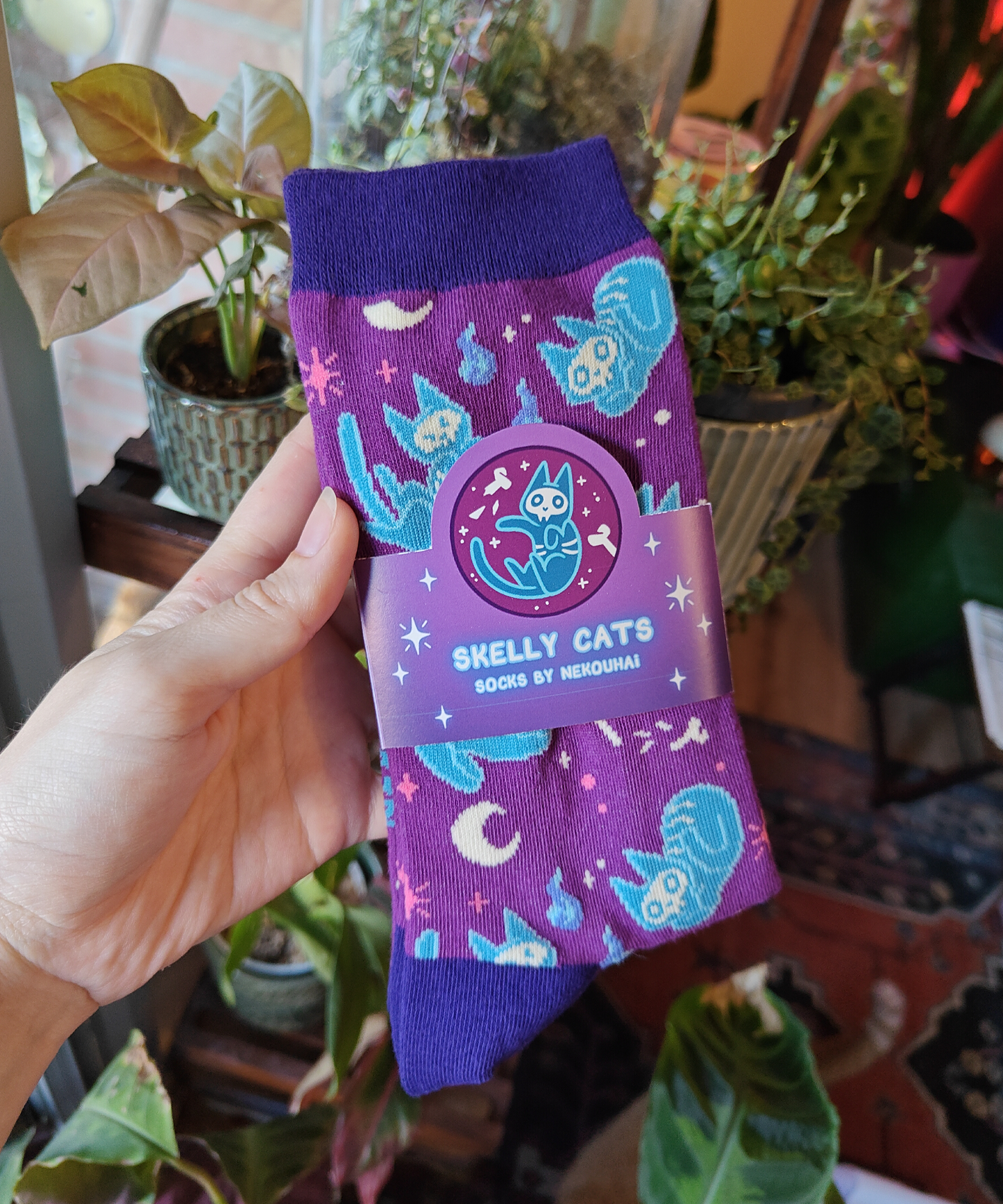 Skelly Cats socks