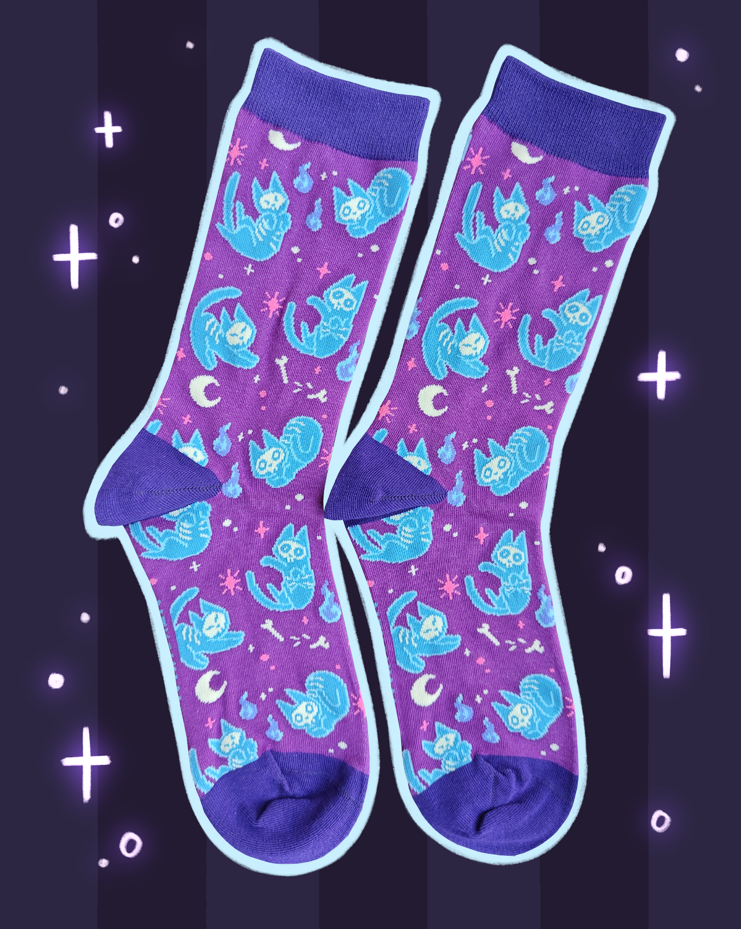 Skelly Cats socks
