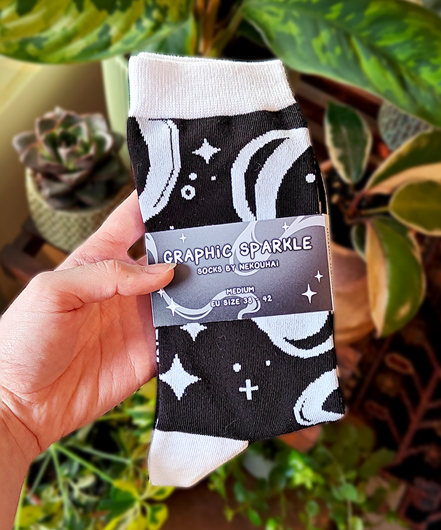 Graphic sparkle socks