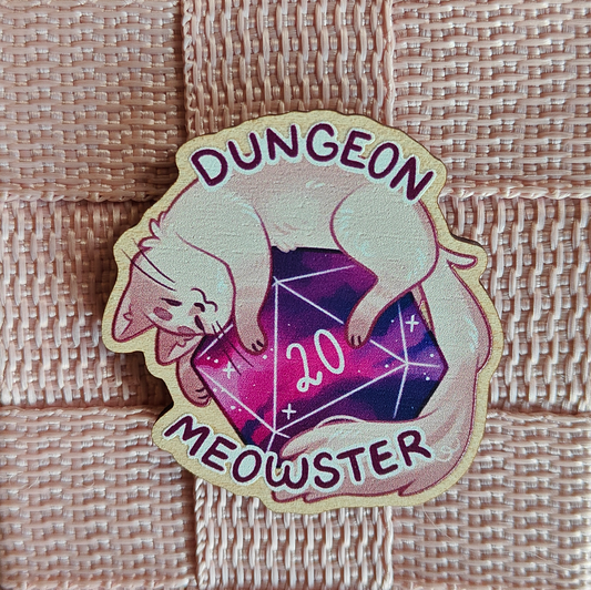 Dungeon Meowster wooden pin