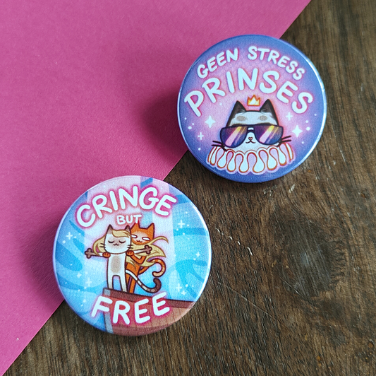 Kitty memes II button pins