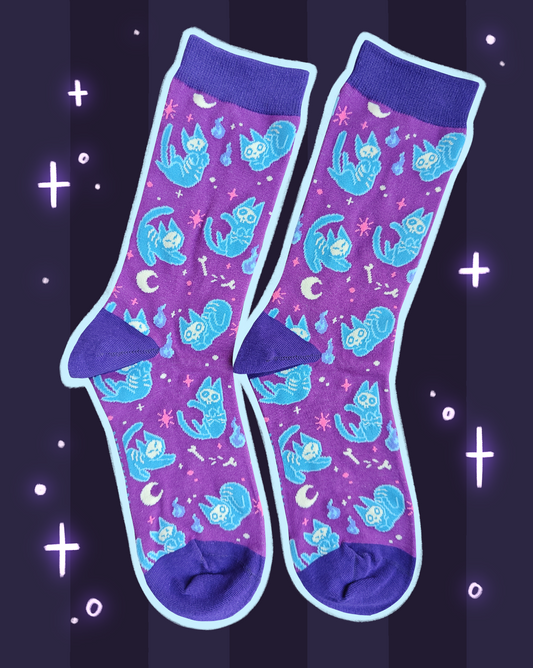 Skelly Cats socks